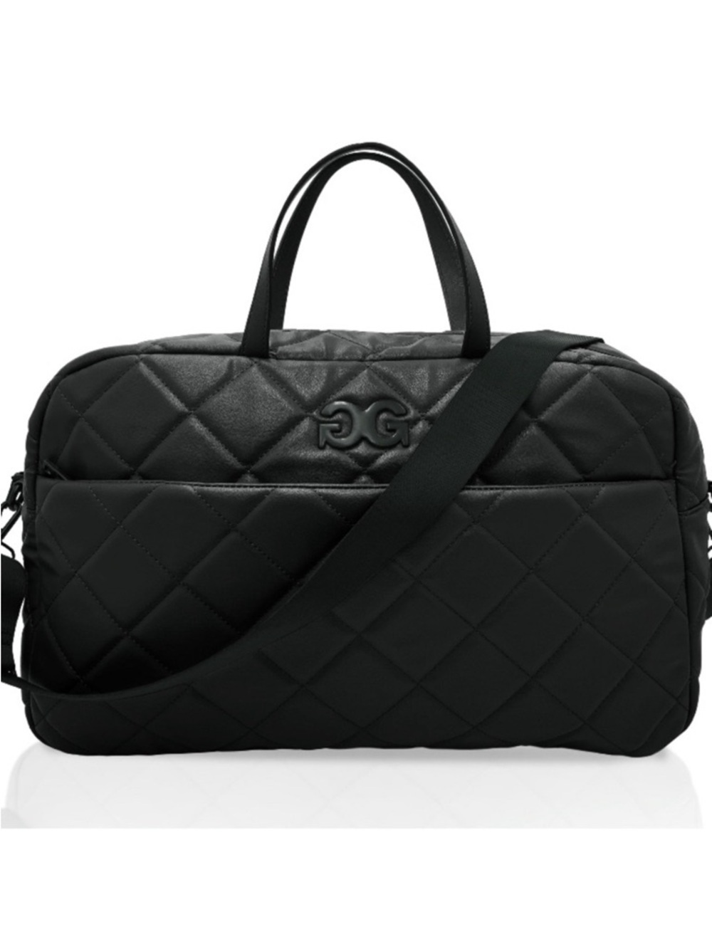Gilda Paris NWT  "G" Logo Large Black Weekender Tote with Strap (GGH-514 Black)